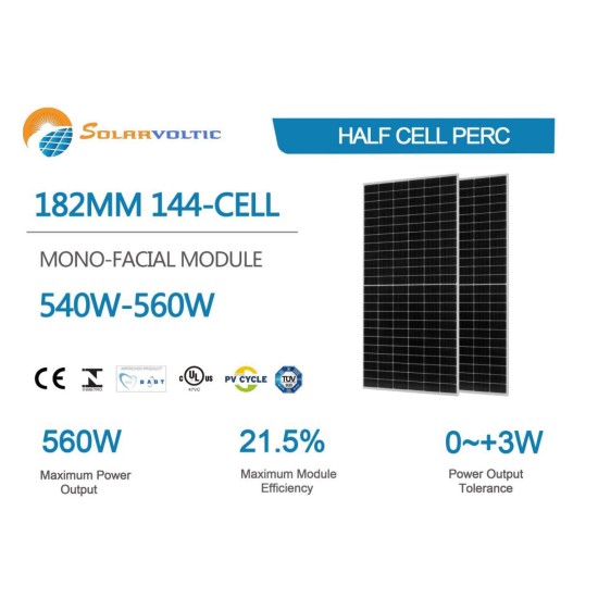 550W Mono Facial Solar Panel